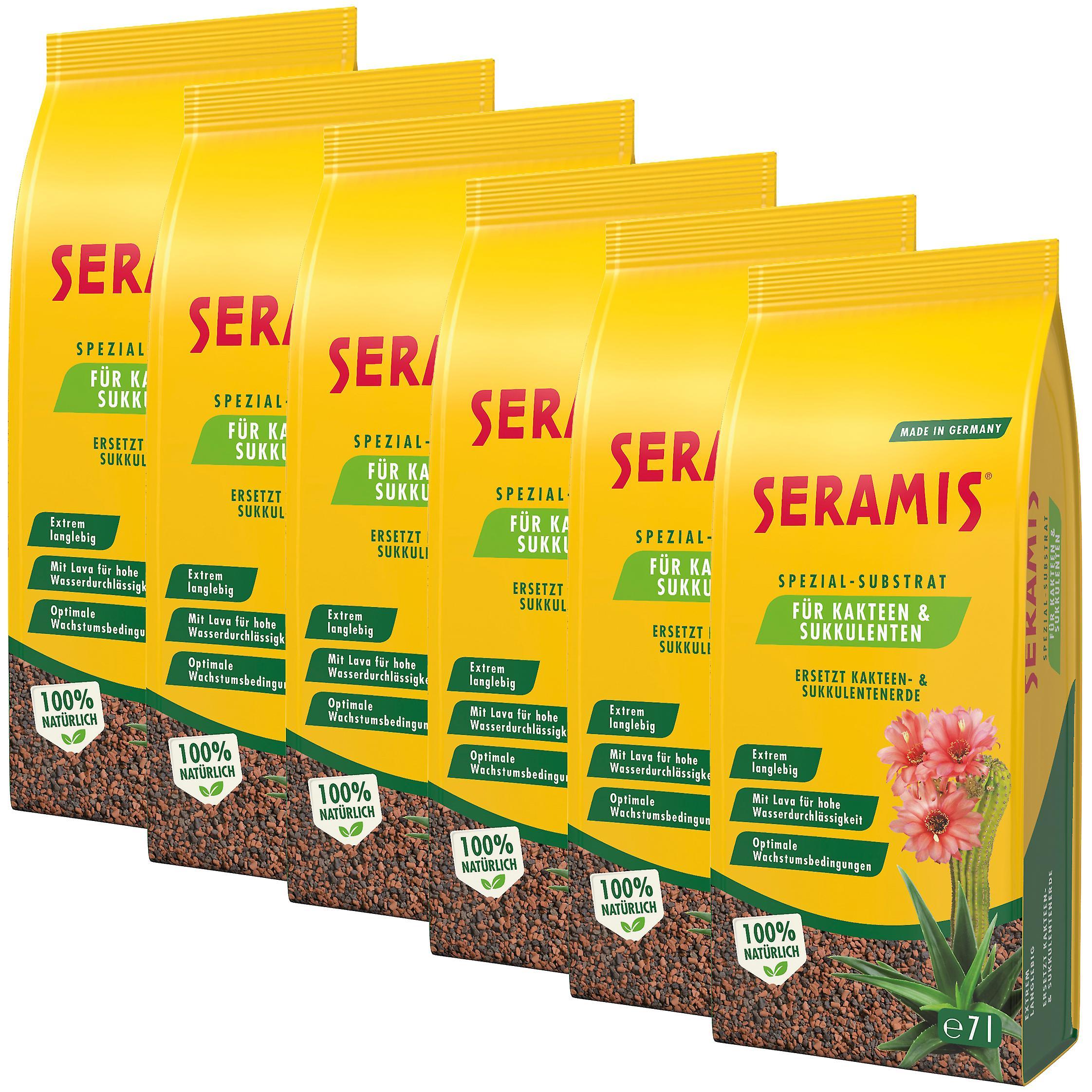 6 x SERAMIS® special substrate for cacti and succulents, 7 litres