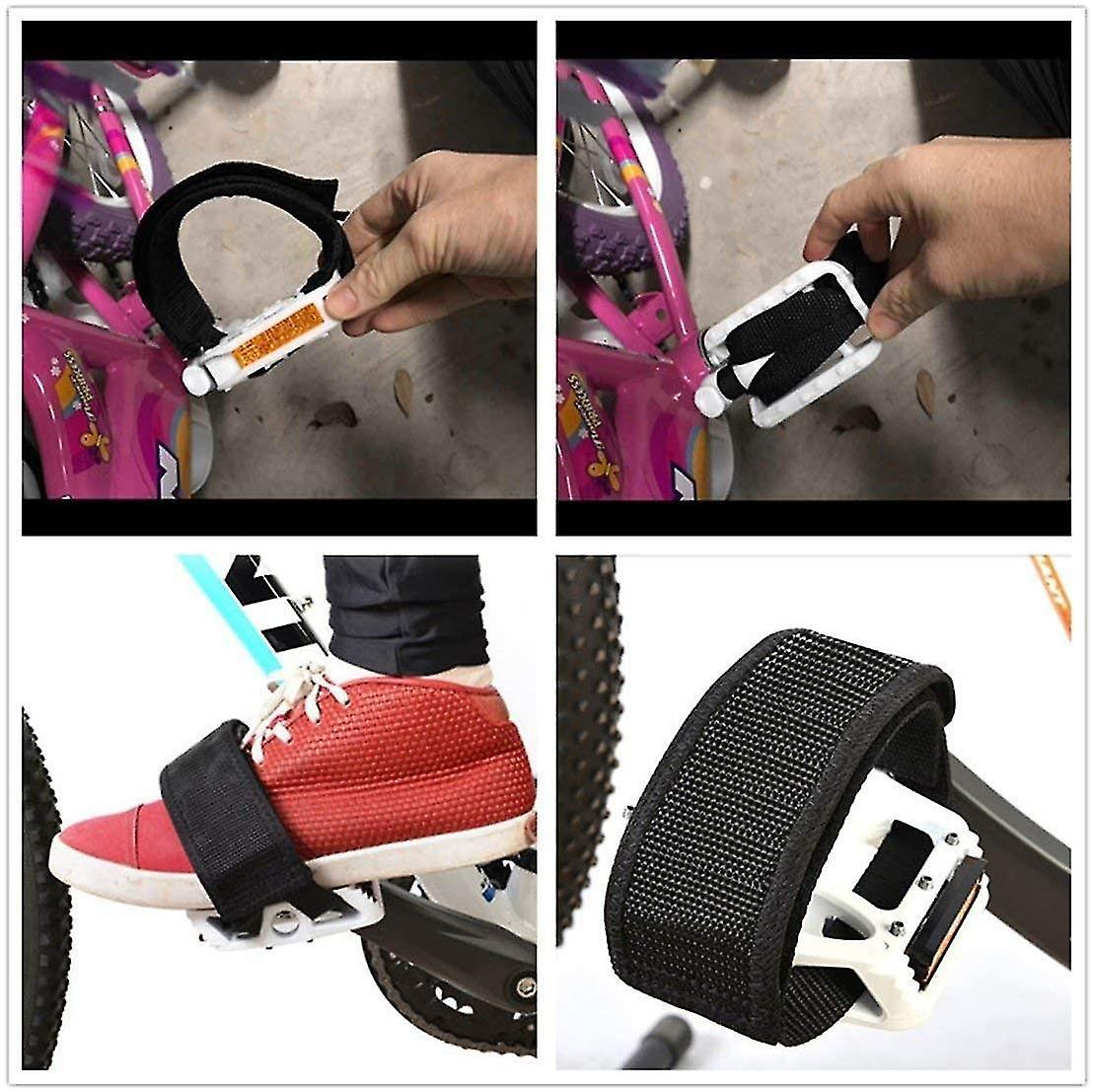 Pilk 2pcs Bike Pedal Straps Pedal Toe Clips Straps Tape For Fixed Gear Bike Black Age Group