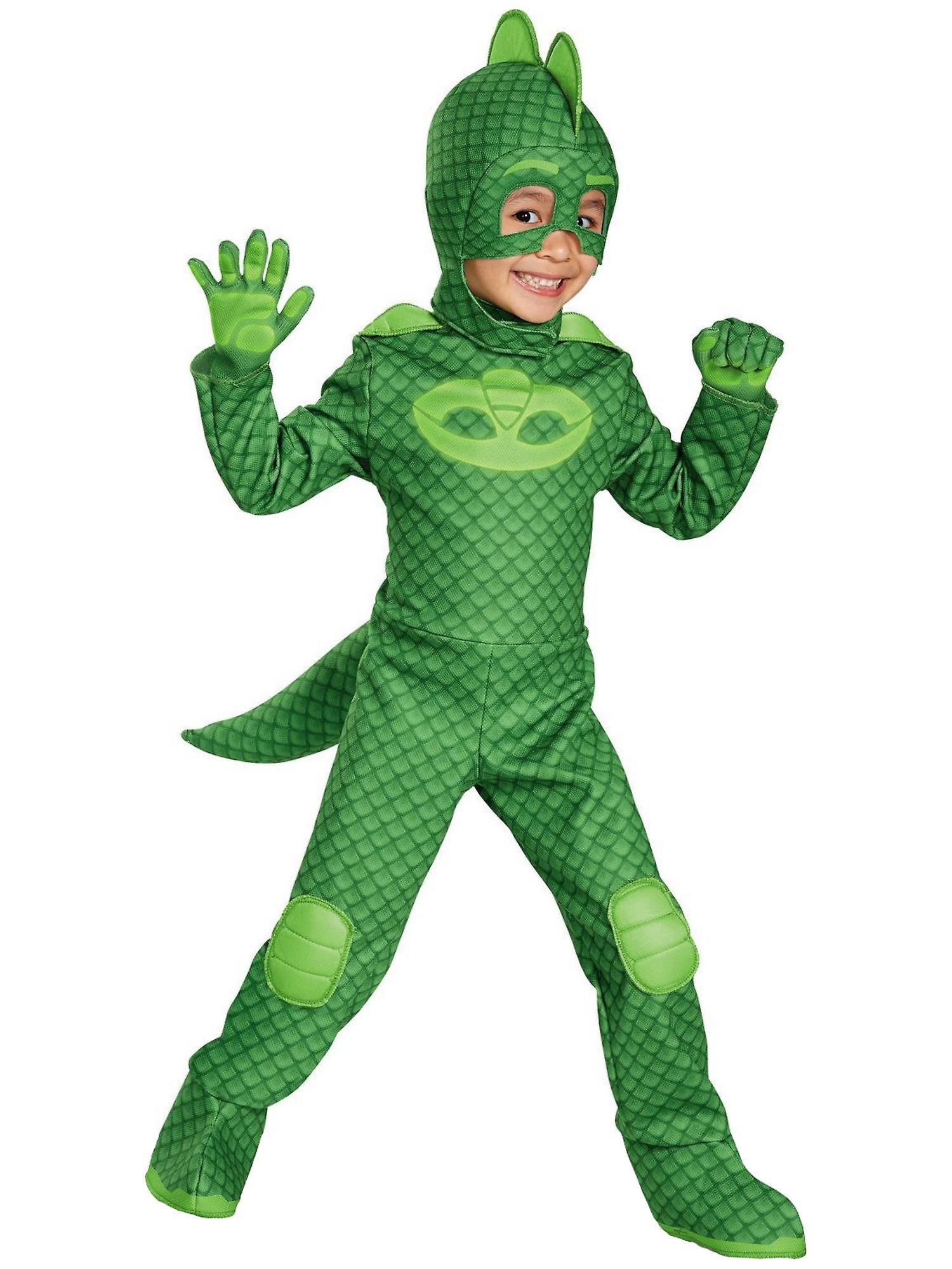 Disguise Gekko Deluxe PJ Masks Green Superhero Glow In The Dark Toddler Boys Costume Toddler (2T)