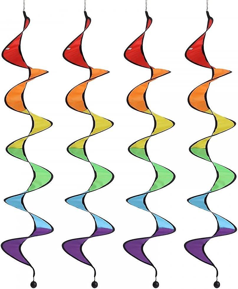 TCGG-Vent Spinner Dcoration, 4 pices 43'' Arc-en-Ciel Spirale Twister, Wind Twister Suspendu, Wind Spinner Bandes de Vent Colores pour Jardin Dcor Ext