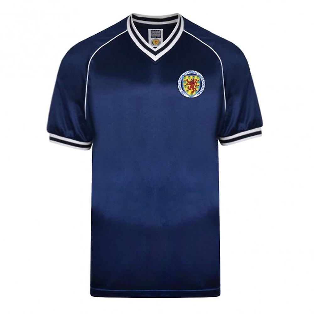 Score Draw Scotland 1982 Retro Football Shirt Navy Large Adults