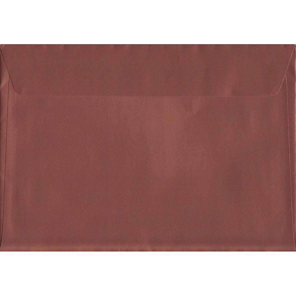 ColorSono Metallic Bronze Peel/Seal C5/A5 Coloured Brown Envelopes. 130gsm Luxury FSC Certified Paper. 162mm x 229mm. Wallet Style Envelope. 50