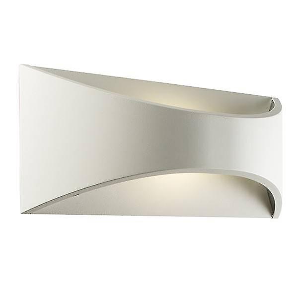 Saxby Lighting Vulcan Integrated LED 1 Light Outdoor Up Down Wall Light Textured Matt White, Opal IP65