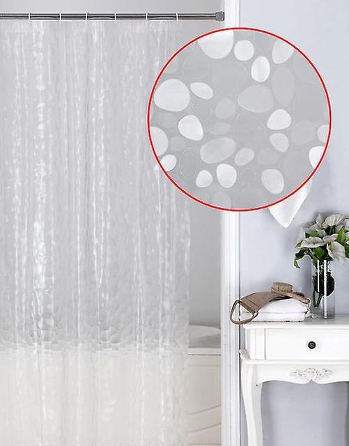 Slowmoose Waterproof Shower Curtain - Transparent White Clear, Luxury Bath Curtain 2 180x180CM