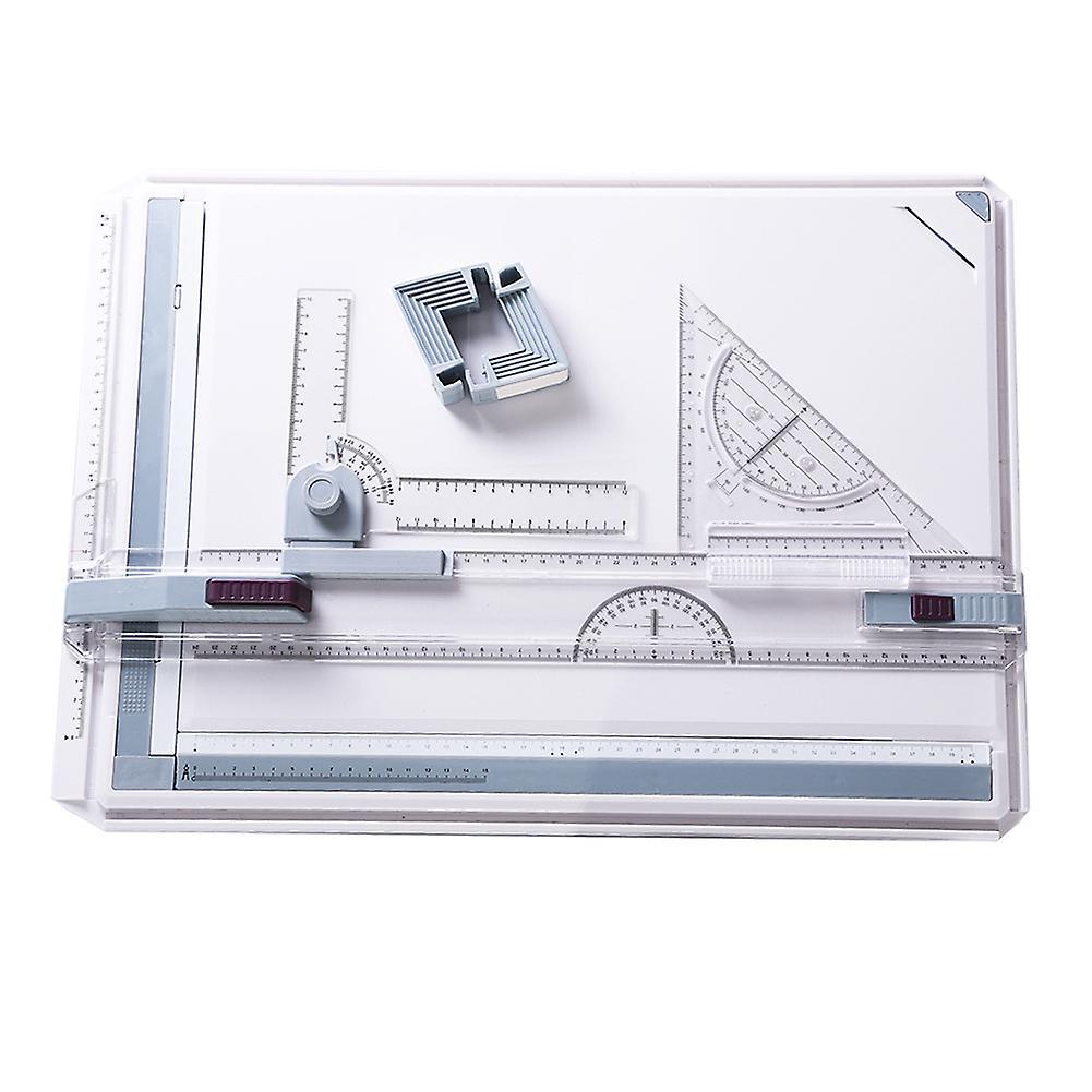 Ajhjn Drawing Board Set,a3 Multifunction Drafting Table,adjustable Measuring System Angle Parallel Motion Drawing Board,with Protractor,paper Locat...