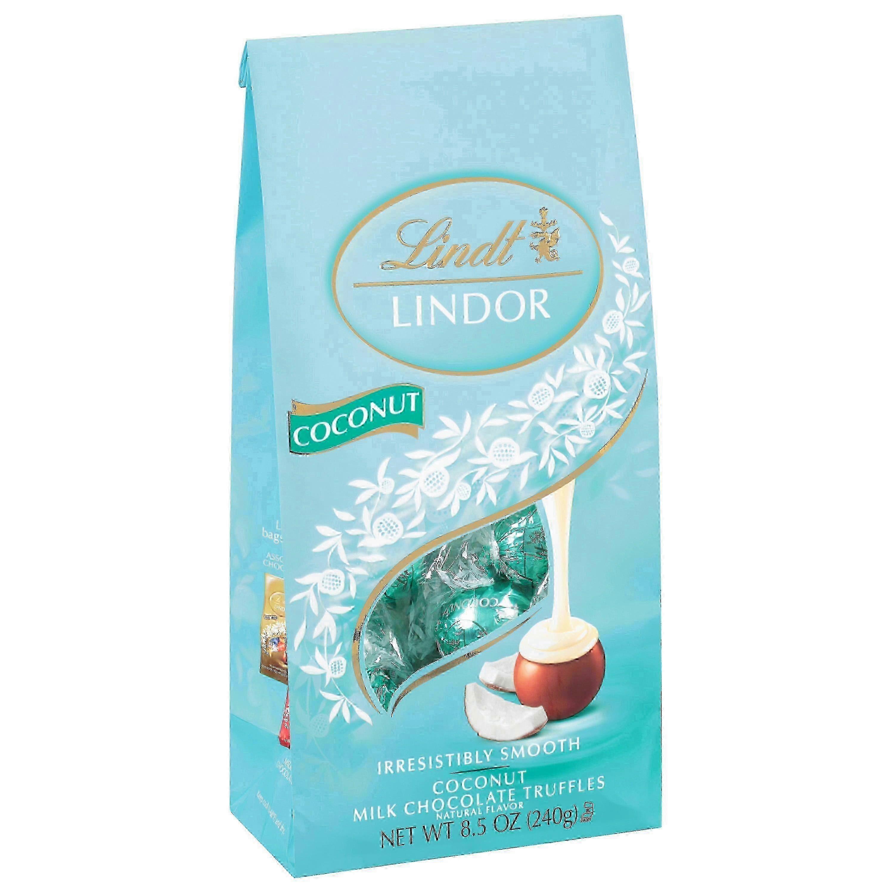 Lindt Lindor Coconut Milk Chocolate Candy Truffles Bag, 8.5 Oz