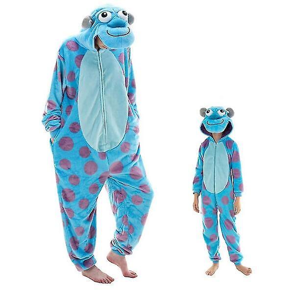 Cosusket Halloween Christmas Sleepwear Jumpsuit Onesies Plush Cosplay Pajamas Sulley1 S