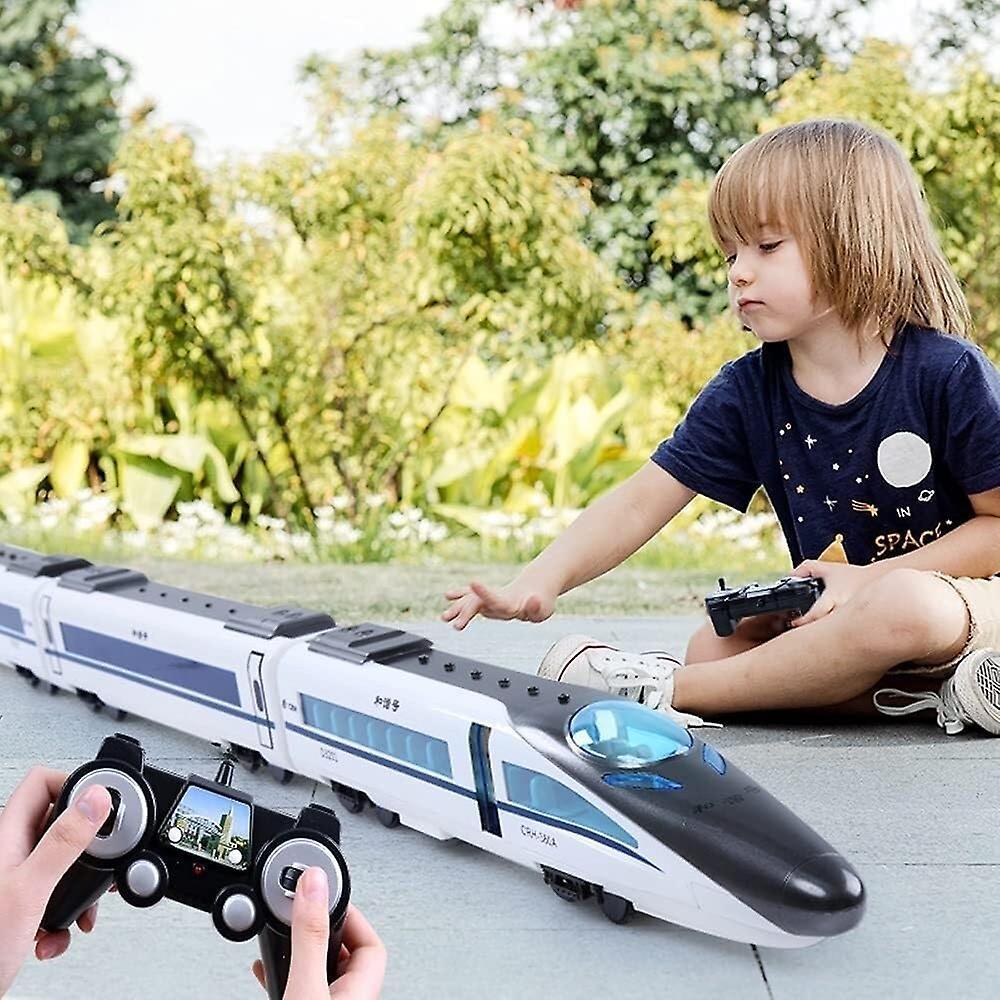 Heyone Remote Control Train Rc Car High Speed Railway Large Rc Train Electric Express Toy Car Charging Version Super Long Train Boys Electric Toy Gift