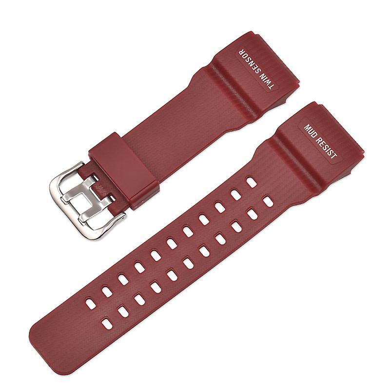 litelamg Watch Band Soft Waterproof Resin 28mm Men Watch Replacement Bracelet Strap Compatible for Casio GG-1000/GWG-100/GSG-100 Red