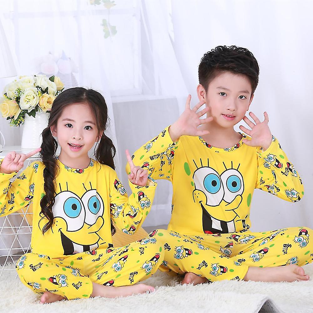 Manchalk Cartoon Pyjamas Set Kids Girl Boy Long Pajamas Pjs Sleepwear Nightwear SpongeBob 3-4 Years