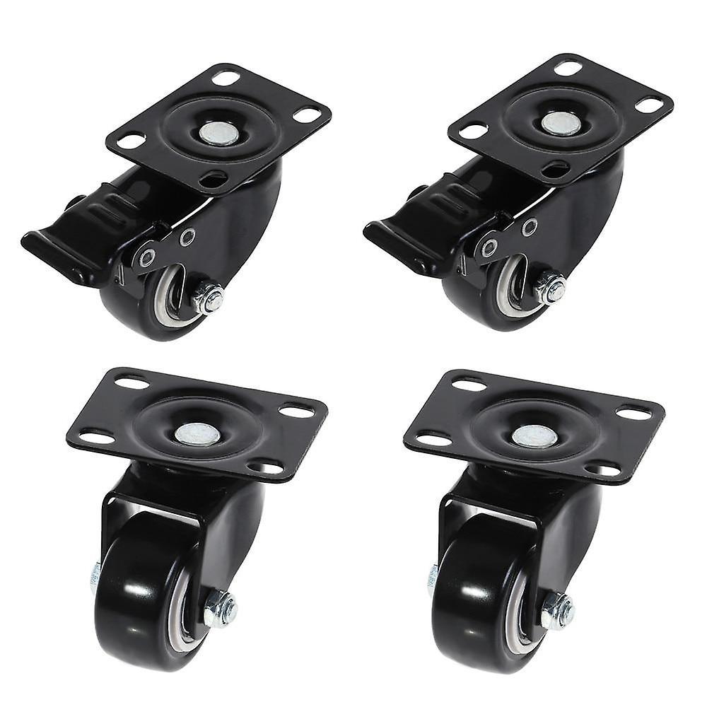 Slowmoose 4 Pack 2in Pu Swivel Caster Wheels- With 360 Degree Top Plate