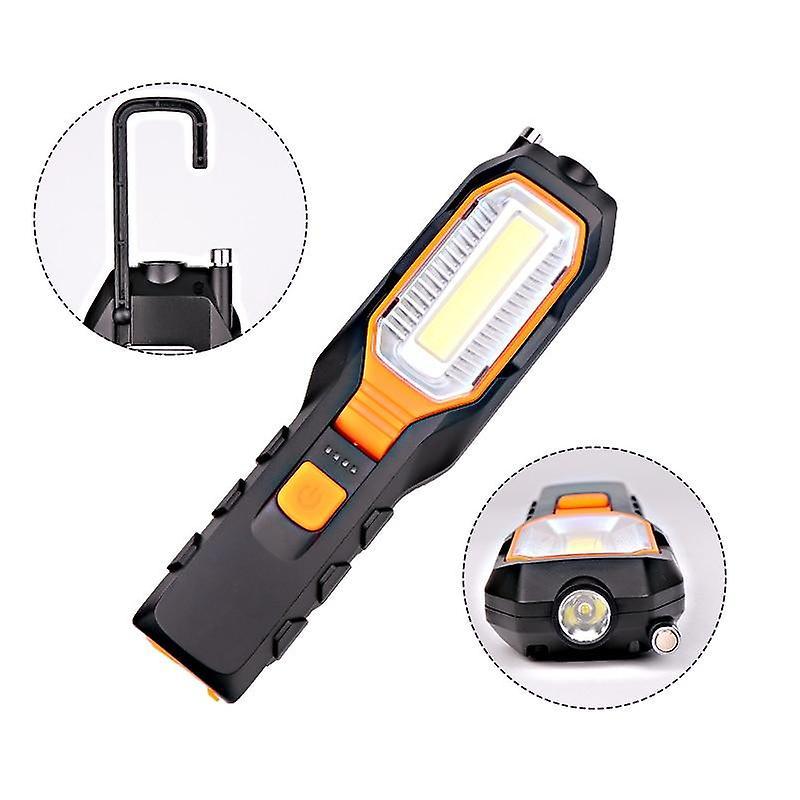 Slowmoose Cob Led Worklight, Usb Rechargeable Power, Flexible Magnetic Inspection Lamp Orange