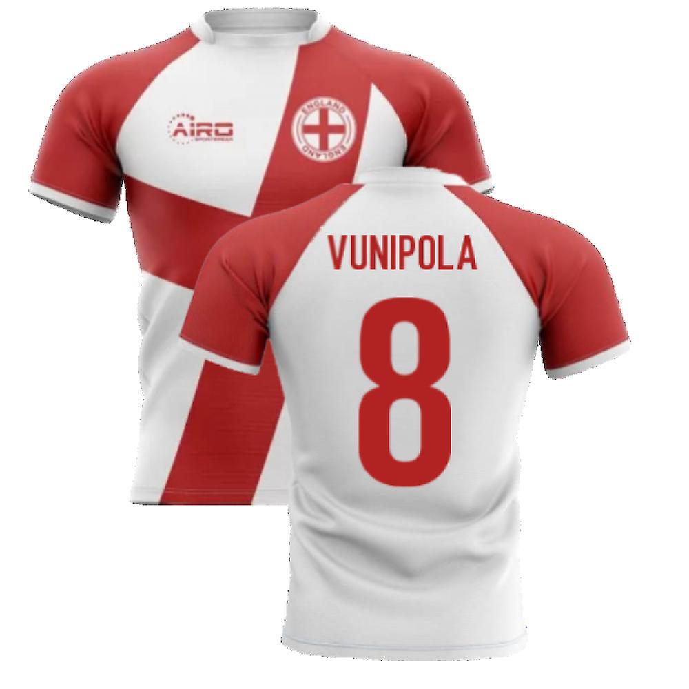 Airo Sportswear 2023-2024 England Flag Concept Rugby Shirt (Vunipola 8) White Medium 38-40 inch Chest (96-104cm)