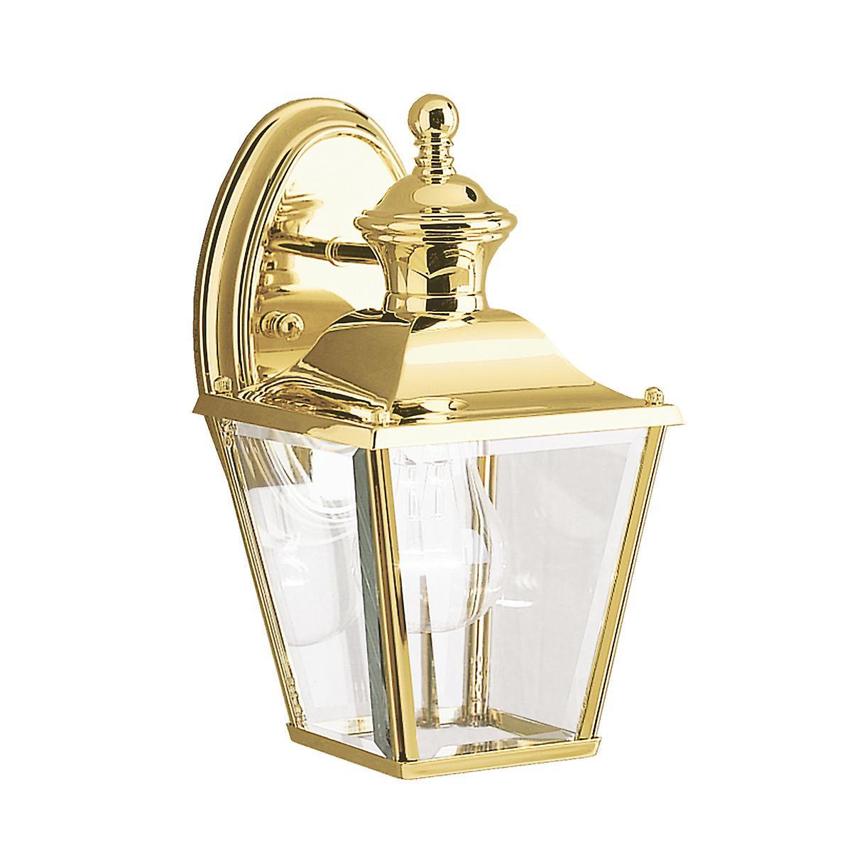 Bay Shore 1 Light Small Outdoor Wall Lantern Polished Brass IP44 E27