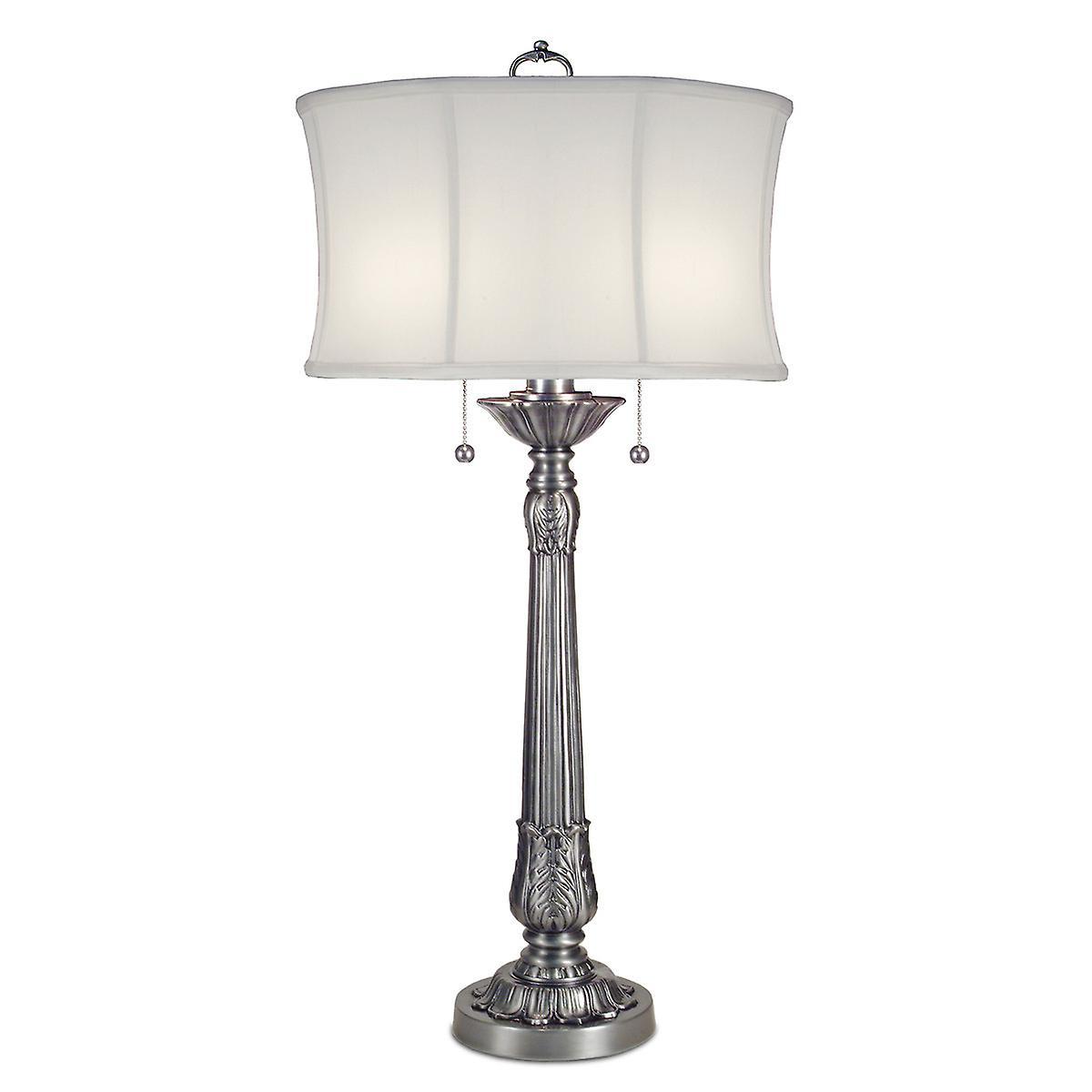 Presidential 2 Light Table Lamp Pewter E27