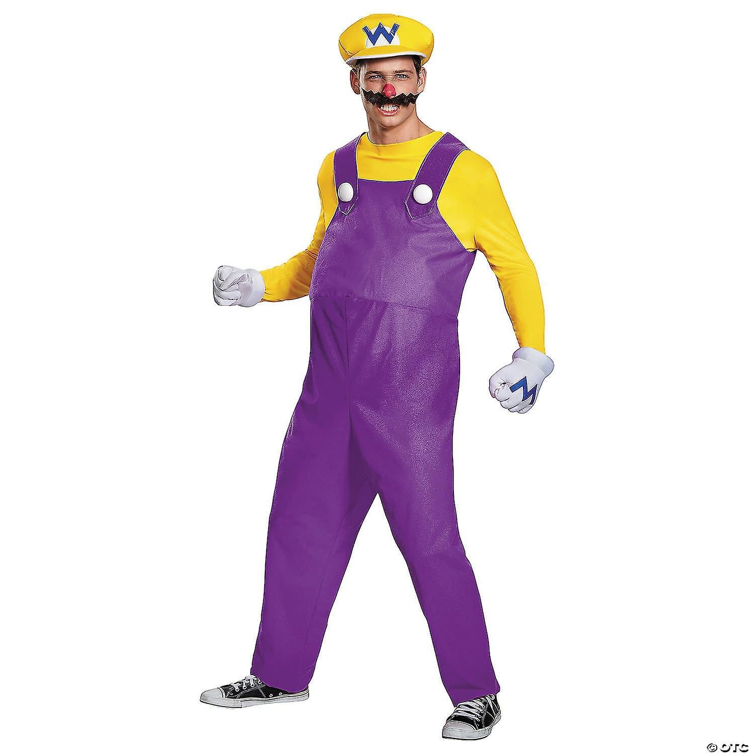 Lacey Wigs Adult Deluxe Mario Bros Wario Costume - Large/Ex Large purple/yellow EU42-46