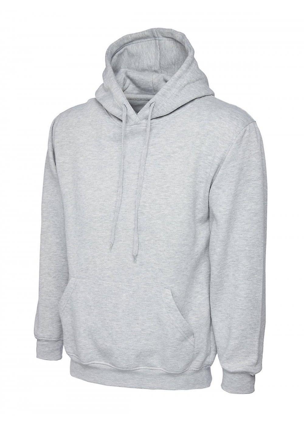 Men's Uneek Premium Hooded Sweatshirt UC501 Heather Grey Xs