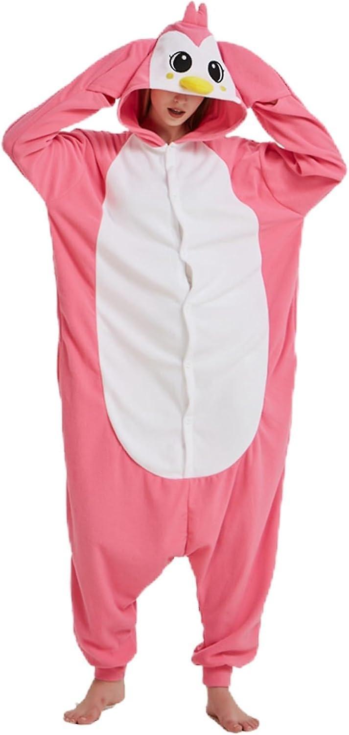 ILWHE Pink Penguin Pajamas Cartoon Costume  Animal Pajamas  Jumpsuit Halloween Cosplay S