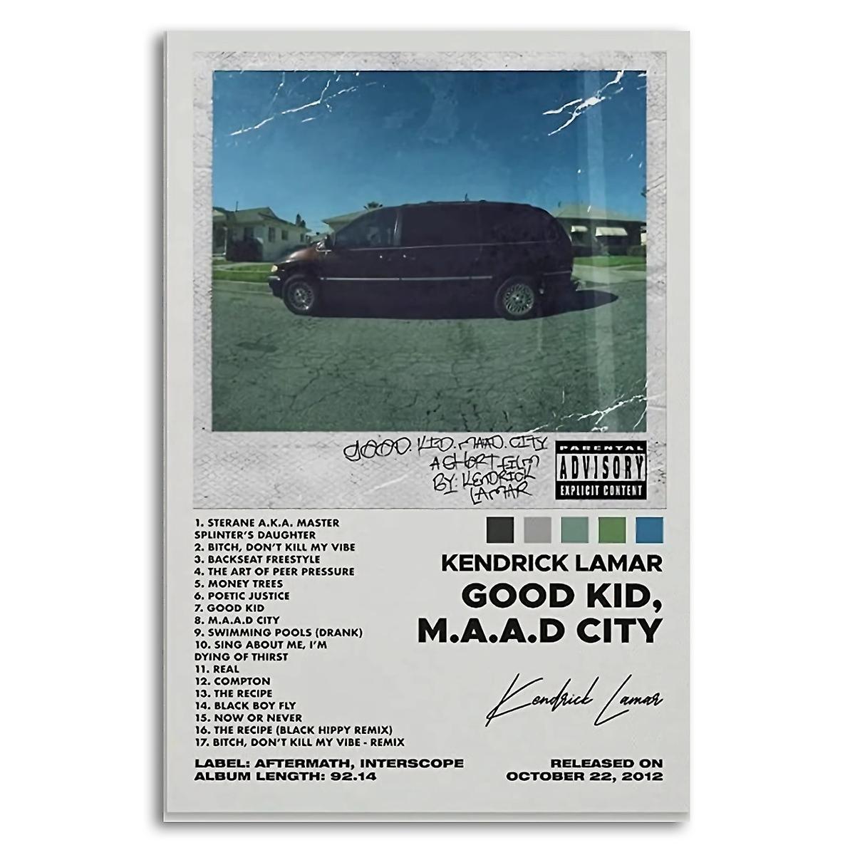 Gamurry Kendrick Lamar Poster GOOD KID, M.a.a.D CITY Poster for Room Aesthetic Poster Decorative Painting Canvas Wall Art Living Room Posters Bedro...