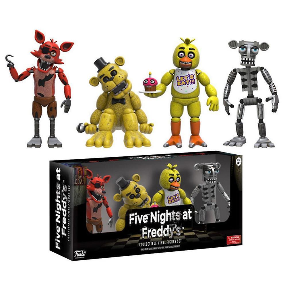 Sevenday 4Pcs Five Nights At Freddy's Figures Ornament FNAF Foxy Bonnie Bear Toys Collectible Models Boxed Gifts A