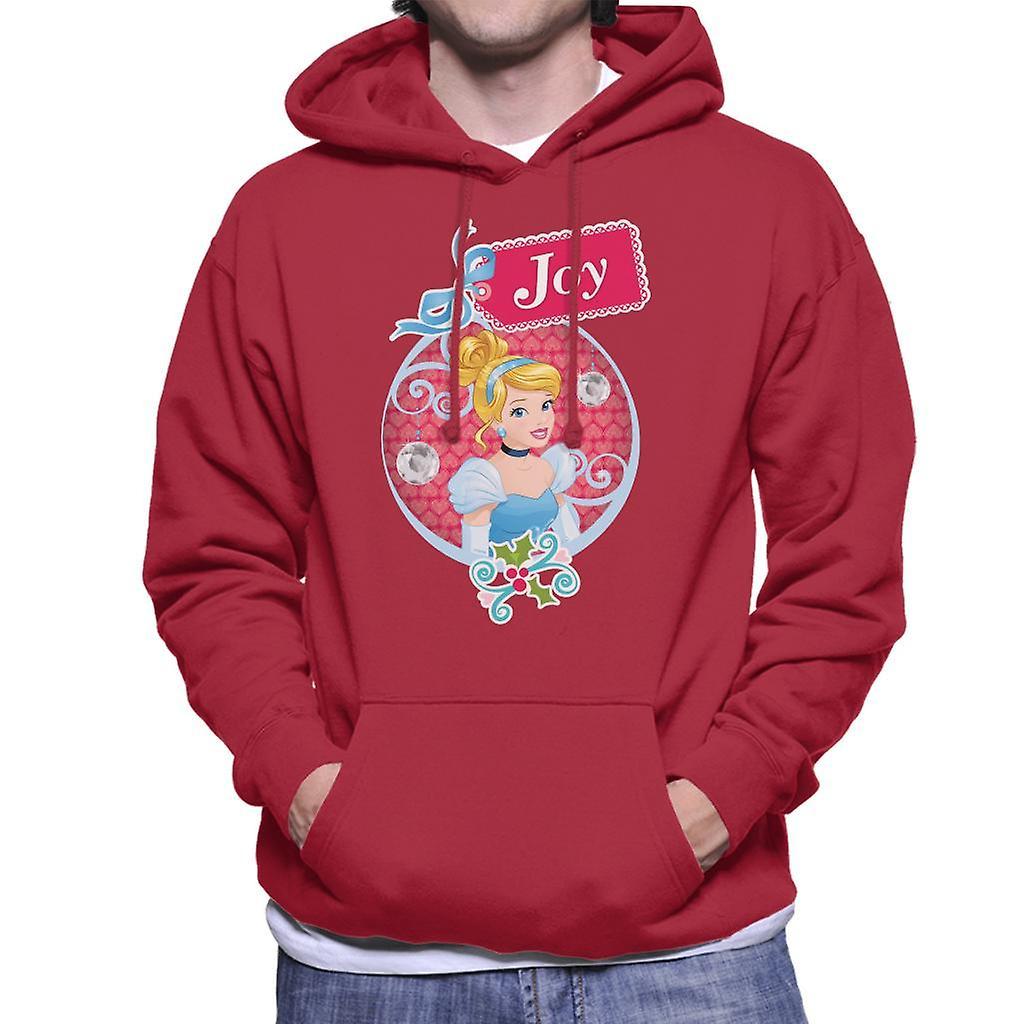 Disney Christmas Cinderella Joy Men's Hooded Sweatshirt Cherry Red Large