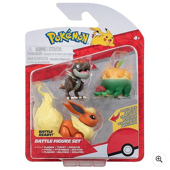 Jazwares Pokemon Battle Figure 3 Pack Appletun Tyrunt Flareon