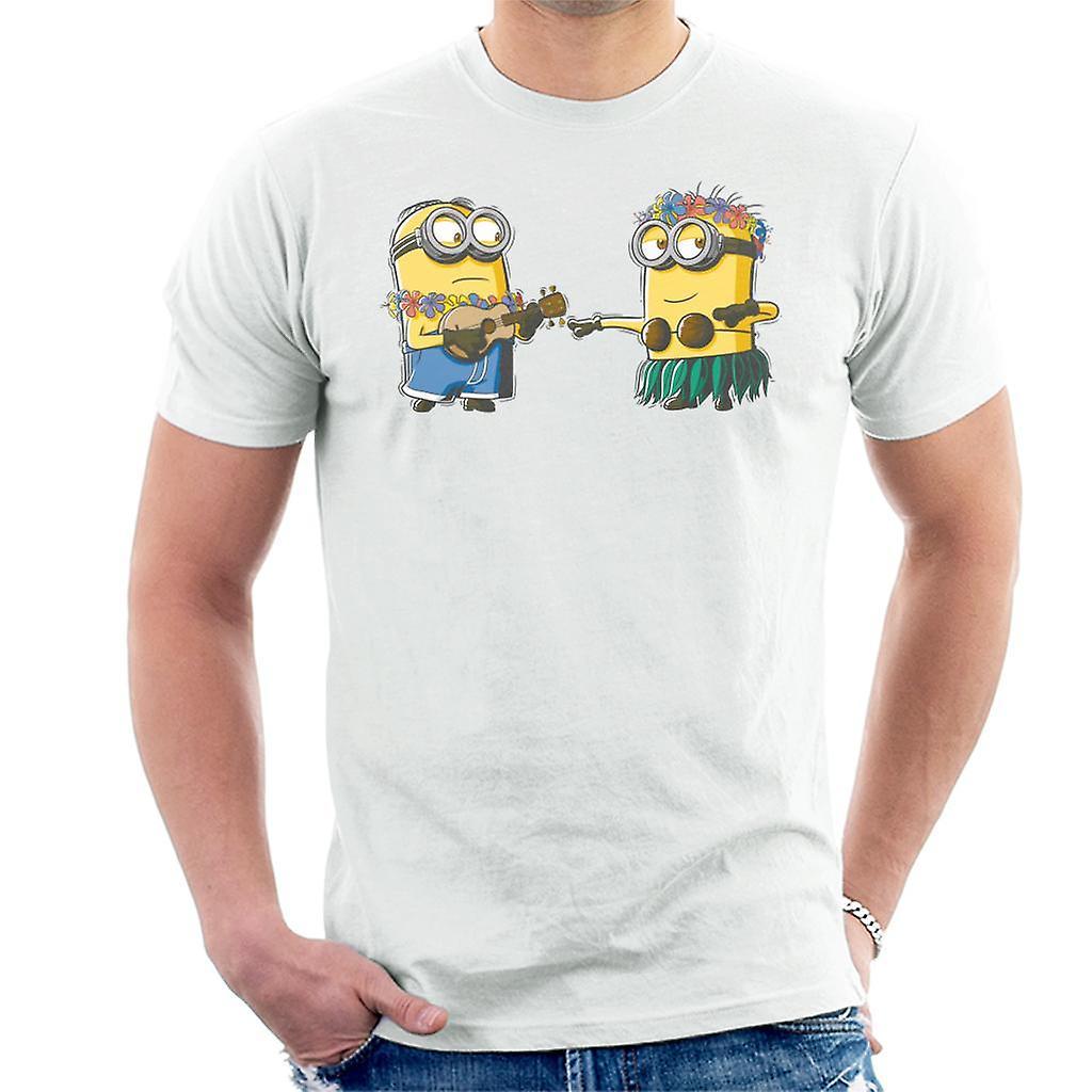 Despicable Me Minions Hula Men's T-Shirt White X-Large