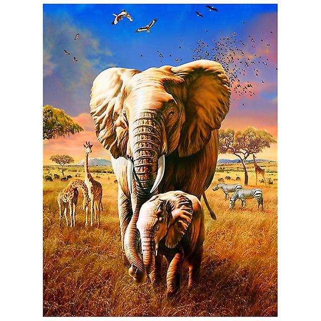 Slowmoose Diamond Painting 5d Diy Full Square Drill "color Elephant" Embroidery Cross 75x55cm / 113DD