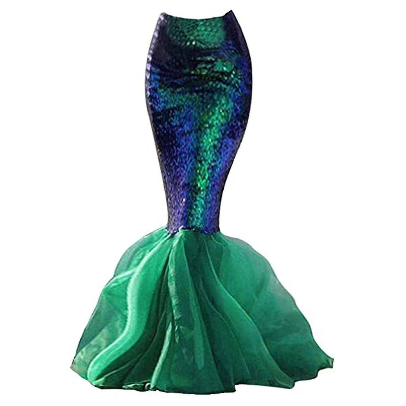 Dlelv Anime Sexy Mermaid Ariel Princess Costumes Women Tail Costume Cosplay Party Sparkling Panel Sequin Skirt Halloween Fancy Dress S