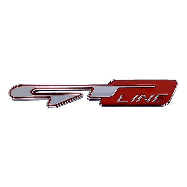 Hikig 3d Metal Gt Line Logo Car Fender Trunk Badge Decal For Peugeot 5008 308 3008 108 208 508 2008 Gt Line Emblem Sticker Accessories Silver Red