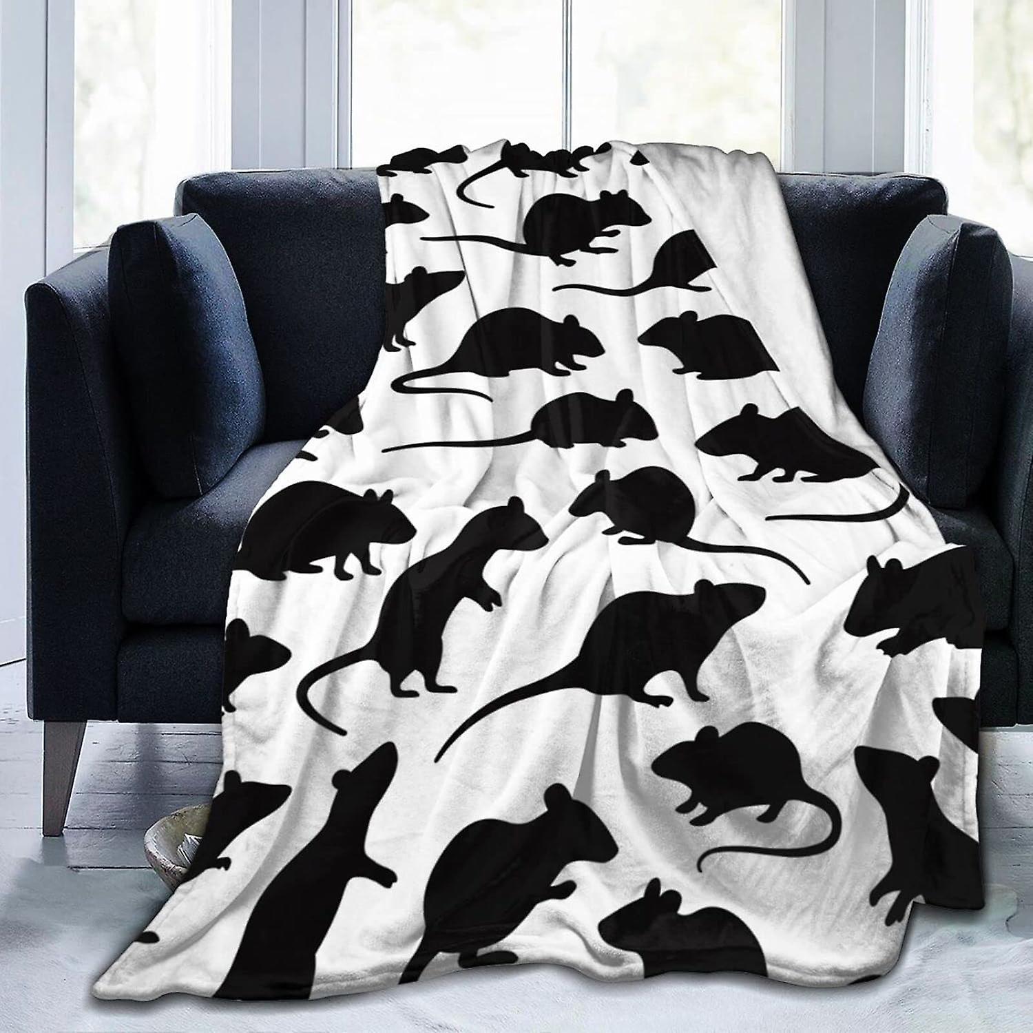 Kerota Rat Flannel Throw Blanket Lightweight Soft Cozy Washable for Sofa Couch Bed 50x40in 125x100cm