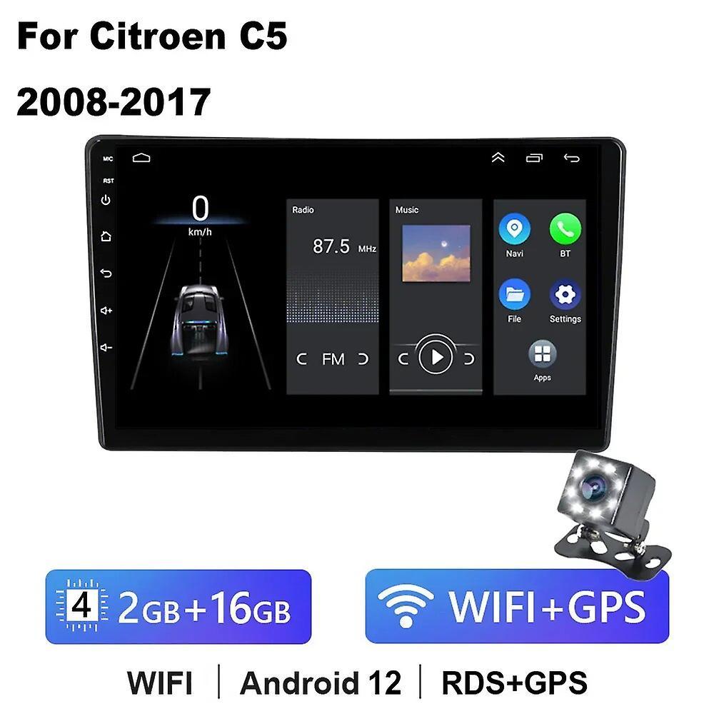 Bicaco For Citroen C5 2008-2017 2 Din Android 13 Car Radio Multimedia Video Player Navigation Gps  Autoradio Stereo Hu 2din No Dvd 2G 16Gwith Camera