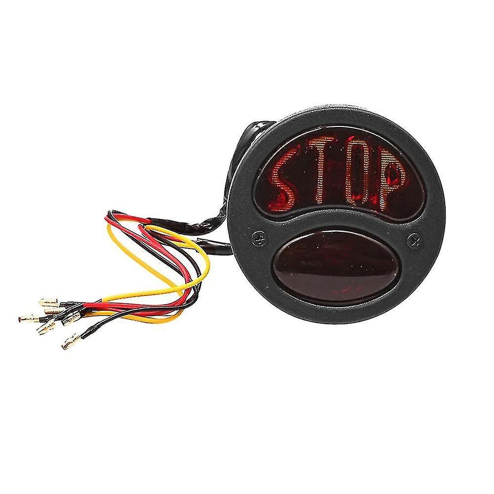 Elriven Universal Stop 12v Motorcycle Cafe Racer Retro Red Rear Tail Light Brake Taillight Stop Light Lamp