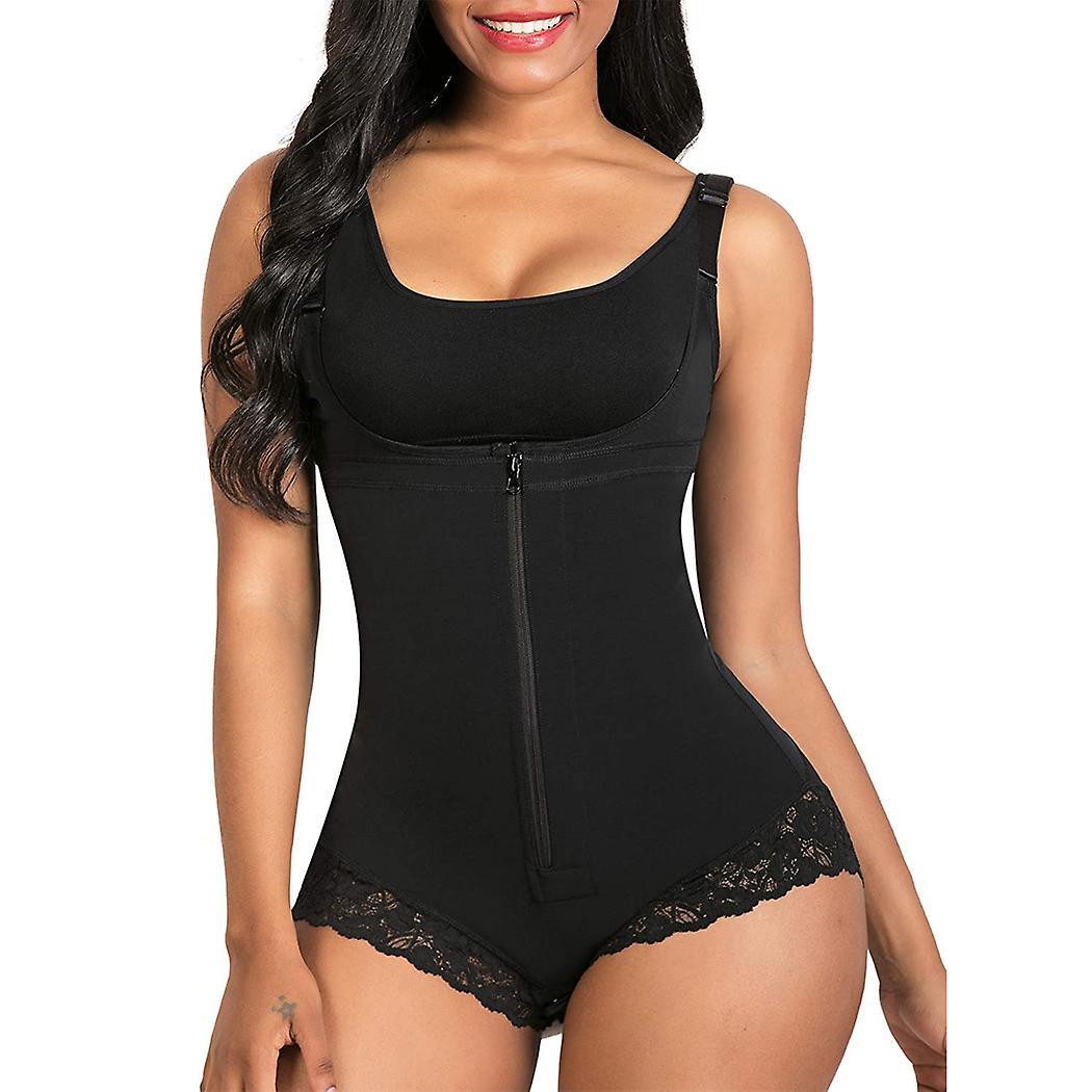 Darmowade Shapewear For Women Tummy Control Body Shaper Zipper Open Bust Bodysuit, Black XL