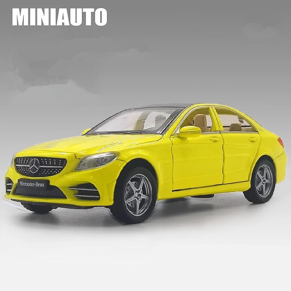 Aintier 1/32 C260 L C-Class Alloy Car Model Diecasts Metal Vehicles Simulation Toy Car Model Sound and Light Collection Childrens Gifts Yellow