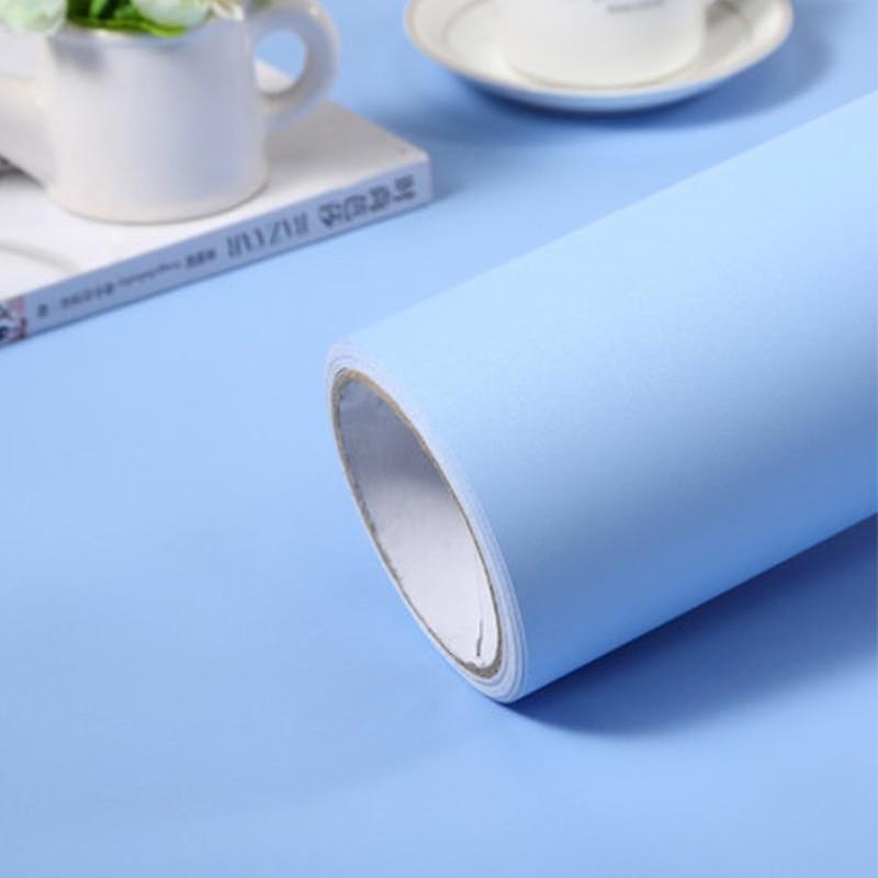 Slowmoose Waterproof Marble Pvc Vinyl Metal Brushed Wallpaper Matt Light Blue 40cm x 1m