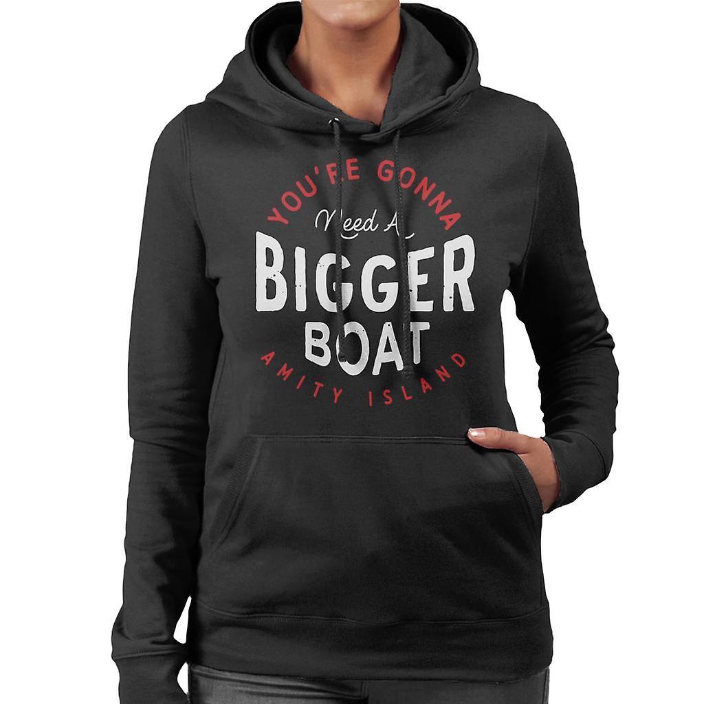 Jaws You Are Gonna Need A Bigger Boat Amity Island Women's Hooded Sweatshirt Black XX-Large