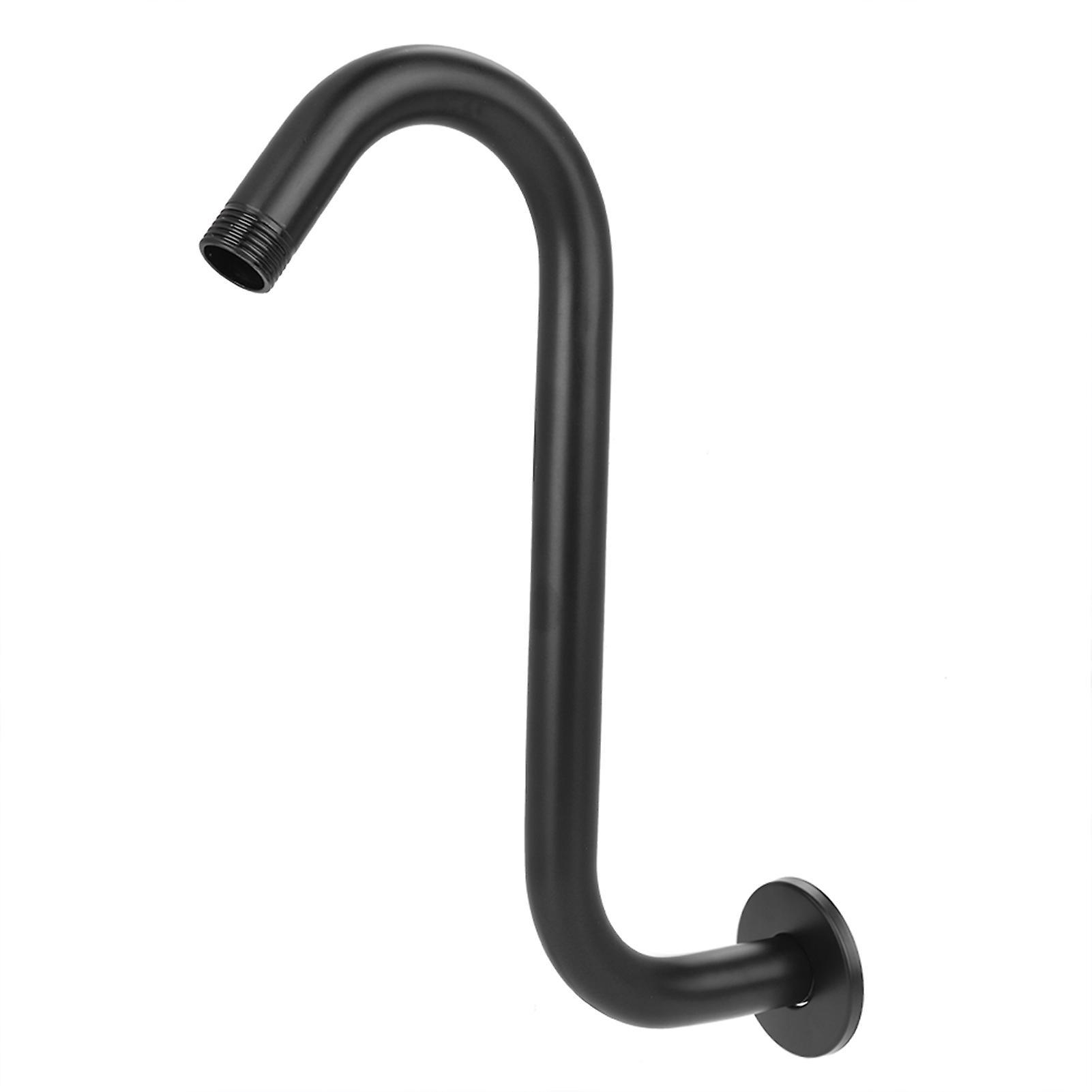 201 Stainless Steel 8in High Rise S-Curved Shower Extension Arm G1/2 Black