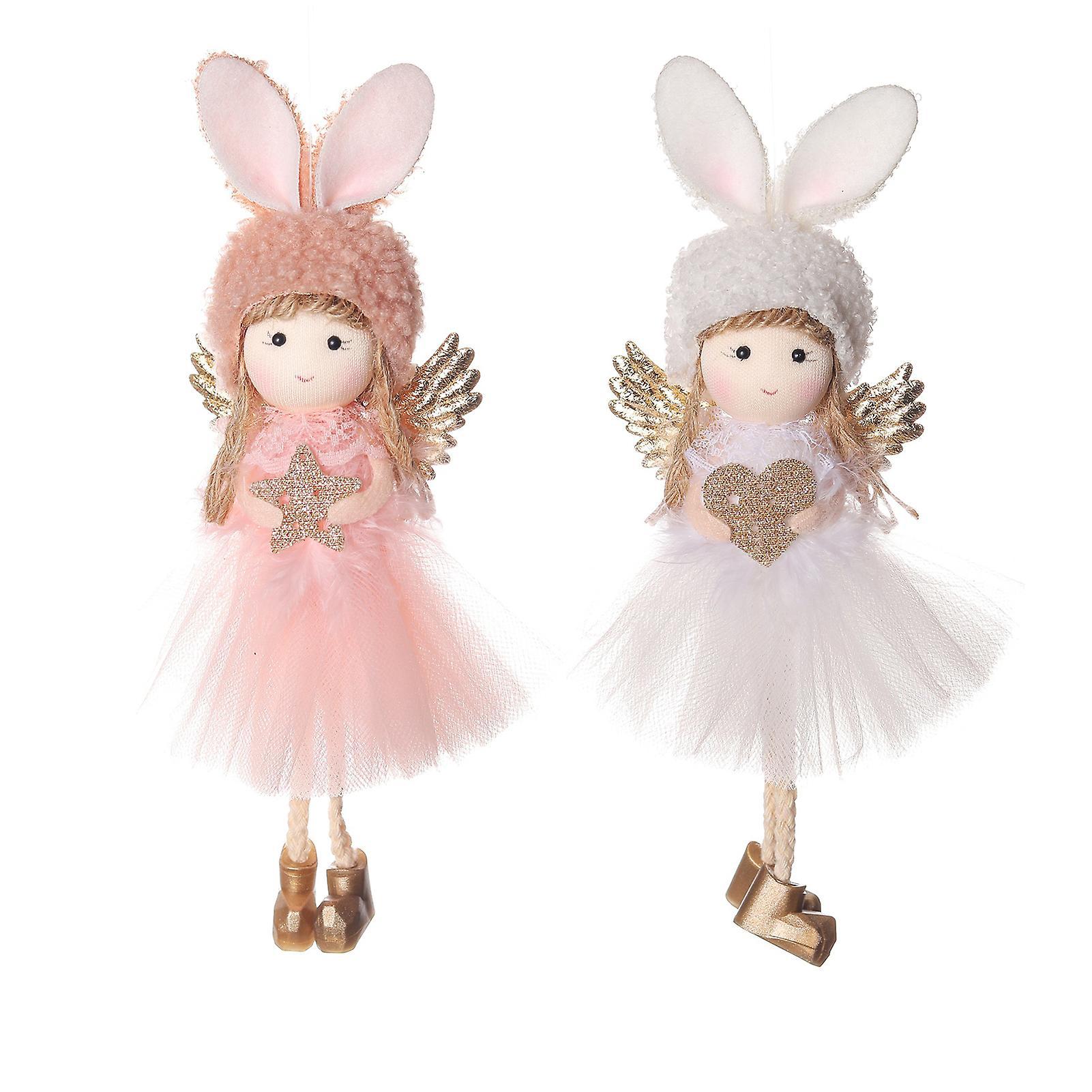 Wharick Christmas Doll Pendant Nice Appearance Decorate Cute Fairy Angel Doll Christmas Tree Decorations for Christmas E