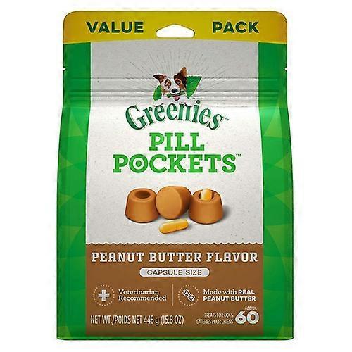 Greenies  Pill Pockets Peanut Butter Flavor Capsules, 60 count (Pack of 1)