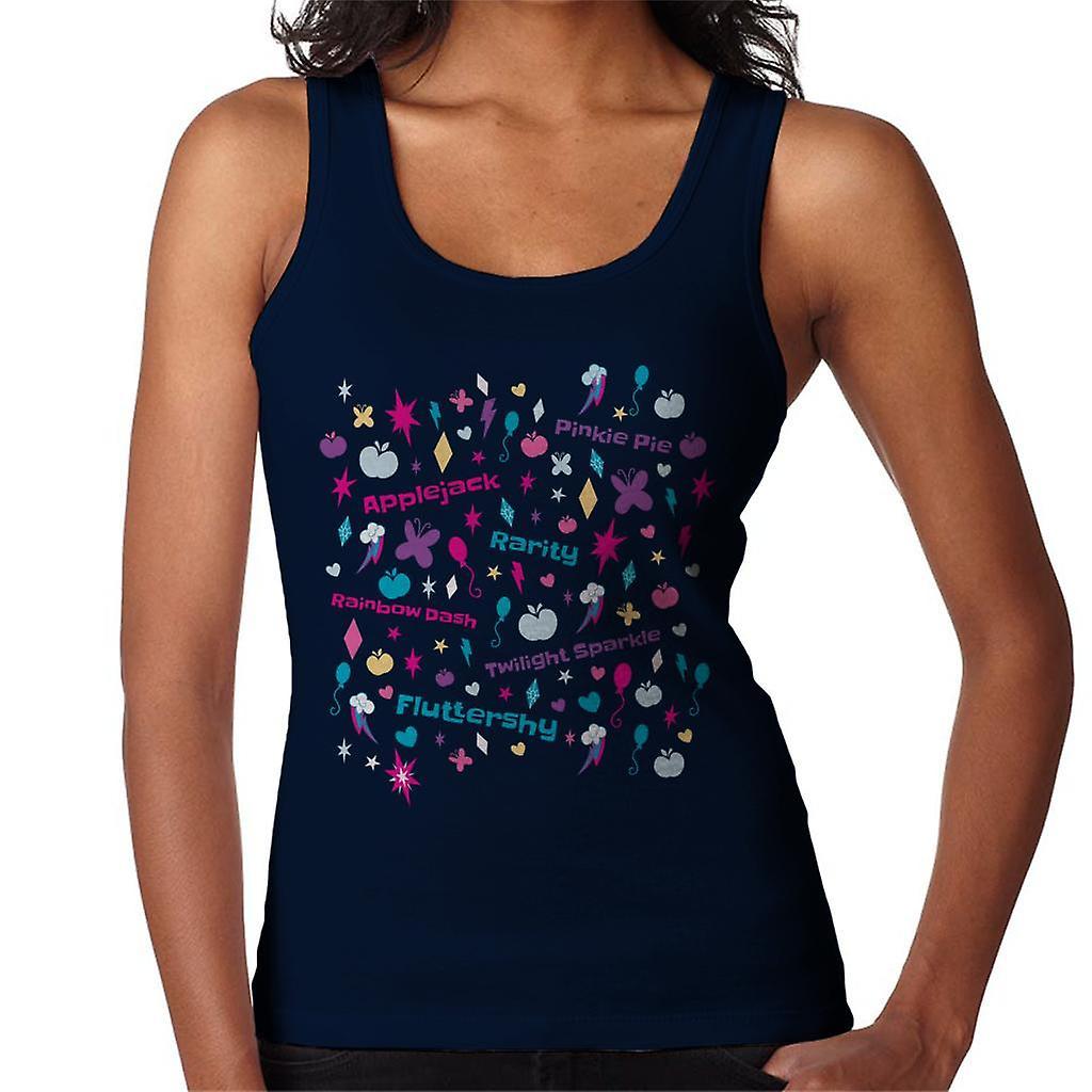 My Little Pony Cutie Marks Montage Women's Vest Navy Blue Large