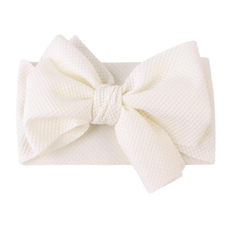 Slowmoose Elastic Bow Knot Design, Headband For Baby- Hair Accessories White