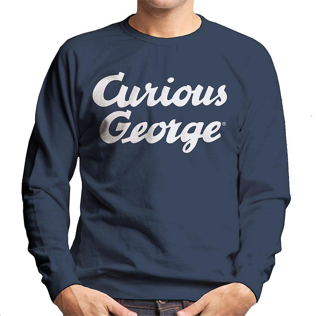 Curious George Big Logo Men's Sweatshirt Navy Blue Small