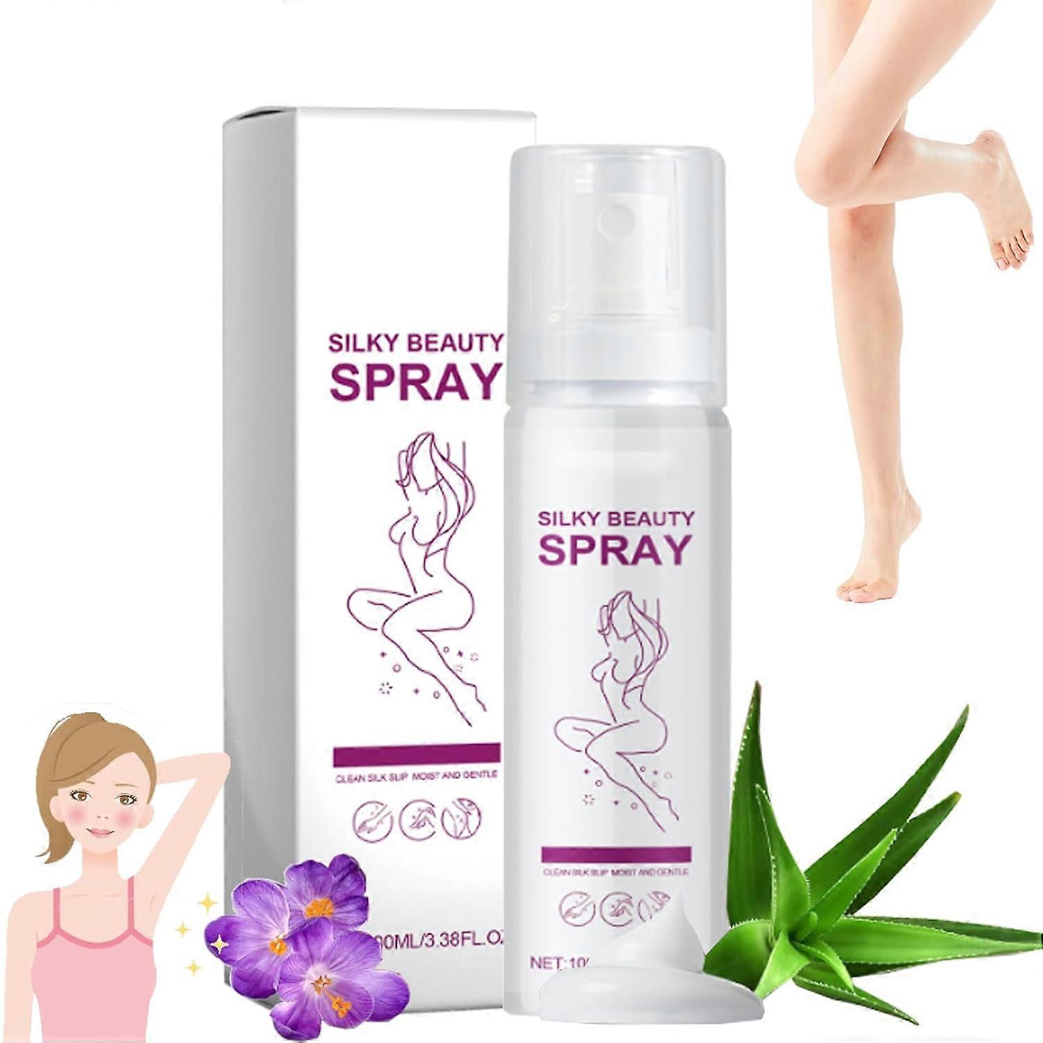 Unbrand Silky Beauty Spray Depilador, 100ml Silky Beauty Spray Hair Remover, Gentle & Fast Body Hair Removal Mousse Spray for Women Men 1Pcs