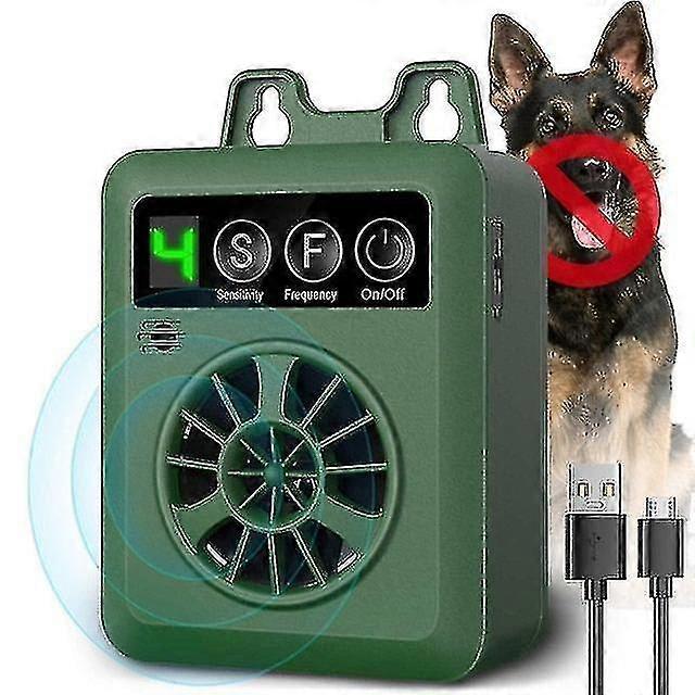 Unbrand Ultrasonic Dog Anti Barking Device Deterrent Outdoor Dog Trainer,sonic Bark Silencer with 3 Adjustable Sensitivity Level Green