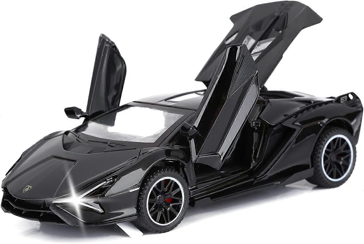 Ubiuo Toy Car Lambo Sian FKP3 Metal Model Car with Lights and SoundBack Toy Car for Boys 3+ (Black)