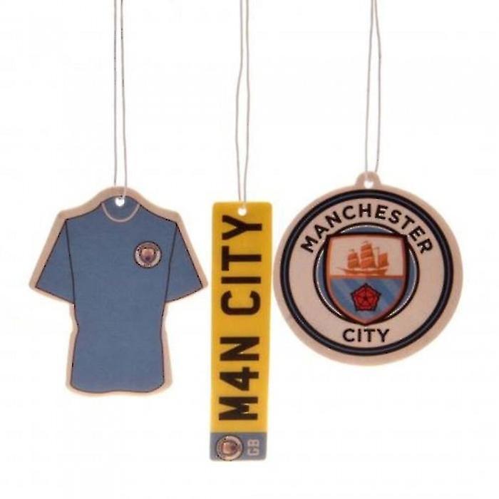 Manchester City FC Hanging Car Air Freshener (Pack of 3) Sky Blue/Yellow/White One Size