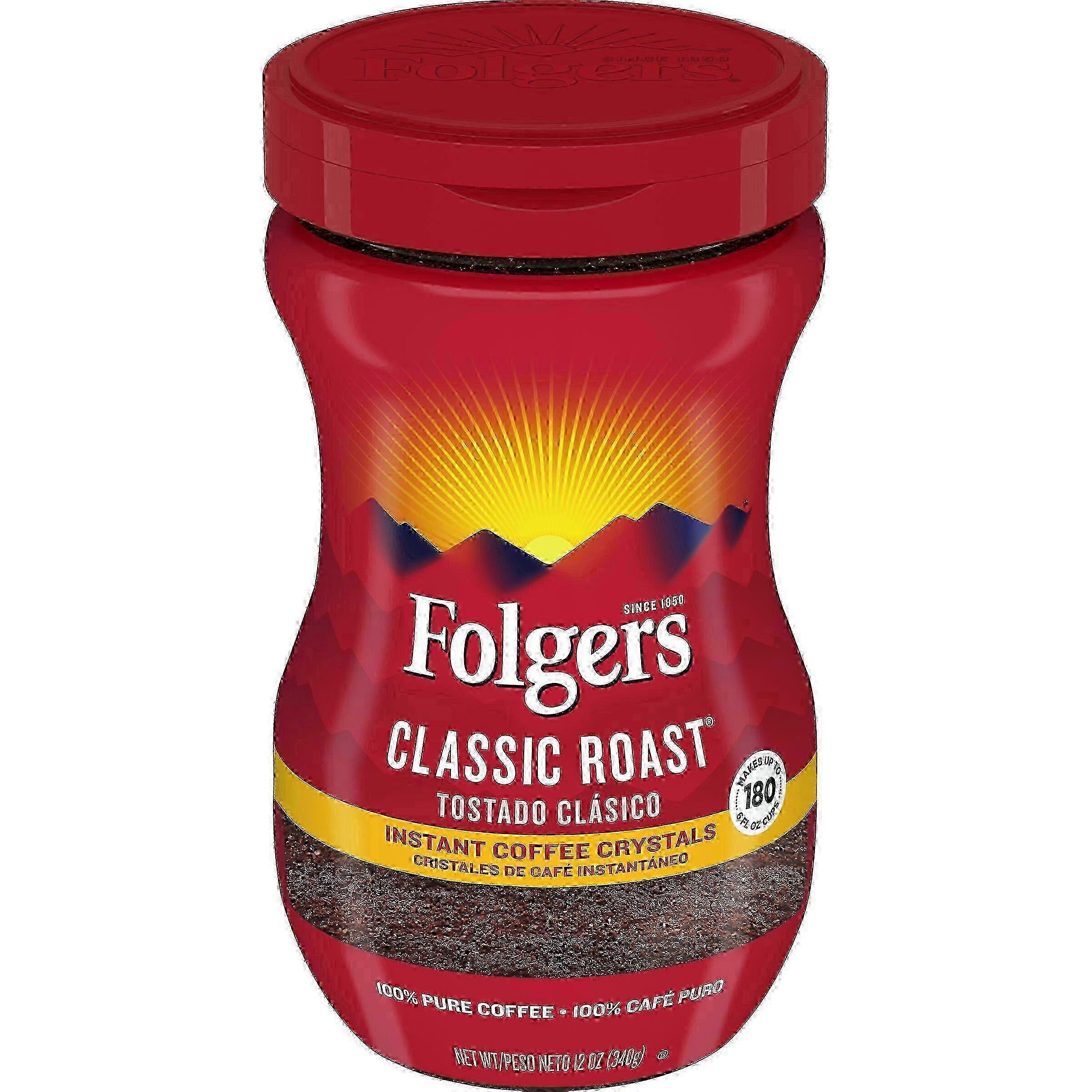 Folgers Classic Crystals Medium Roast Instant Coffee, 12 Oz