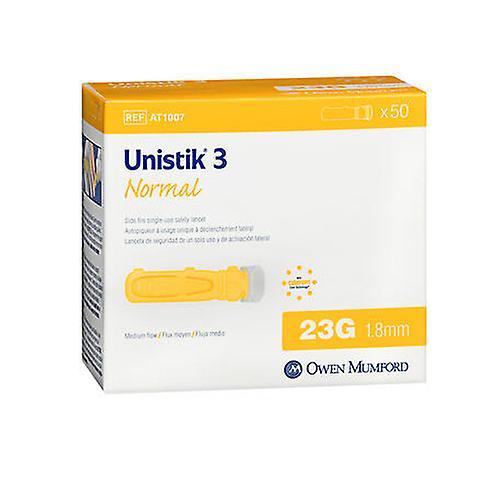 Owen Mumford Unistik 3 Normal Safety Lancets,23G ,Box Of 50 (Pack of 1)