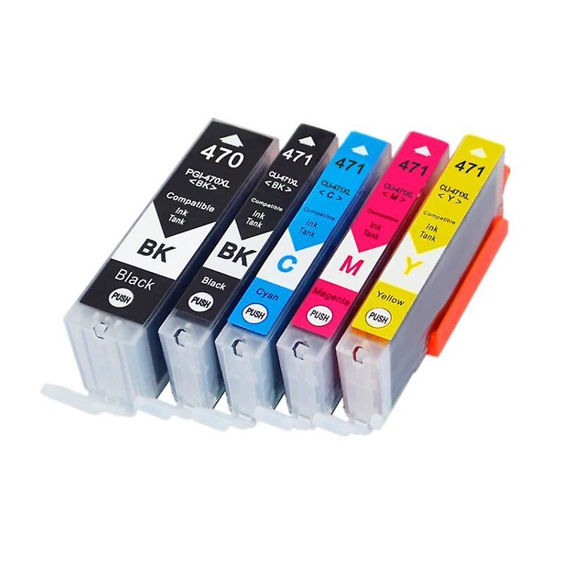 Jiechannel New 5pcs Pgi470 Cli471 Pgi-470 Cli-471 Compatible Cartridge 470xl 471xl For Canon Pixma Ts5040 Mg5740 Mg6840 Ts6040 Printer 1Set